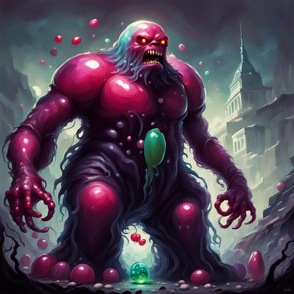 Sinister Jelly Bean Monster with Gummy Body