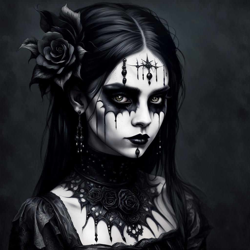 Gothic Black Lemonade with Eyeliner - Dark Imagination