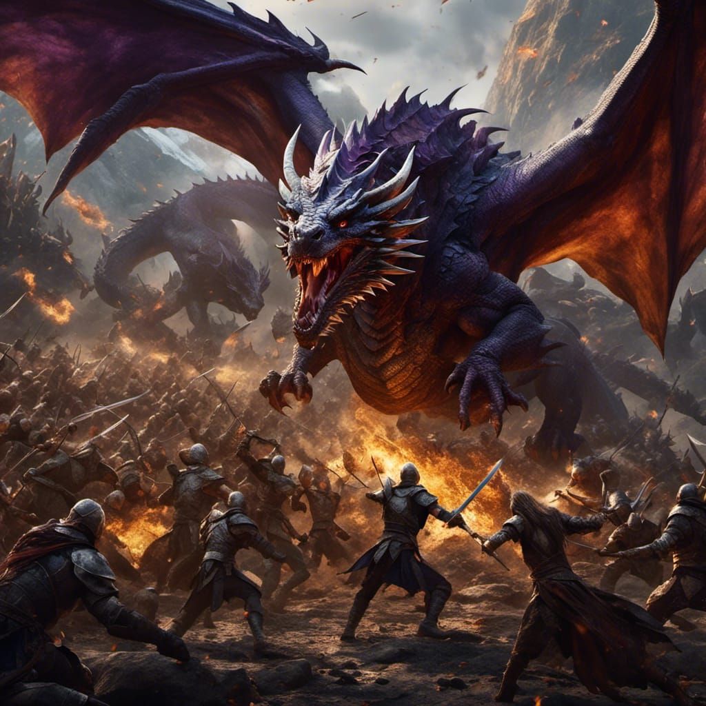 Dragons Clash: A Dark Fantasy Masterpiece