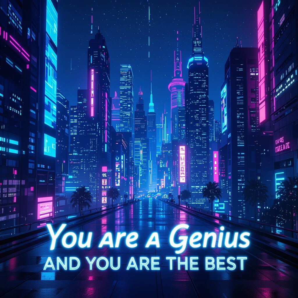 Neon Metropolis at Night in Cyberpunk Style