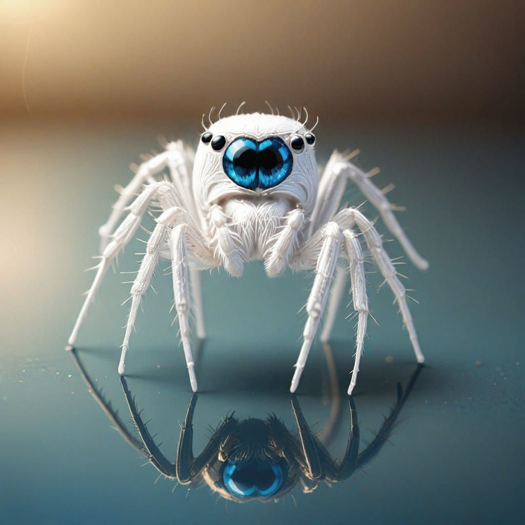 Spider Contemplates Reflection