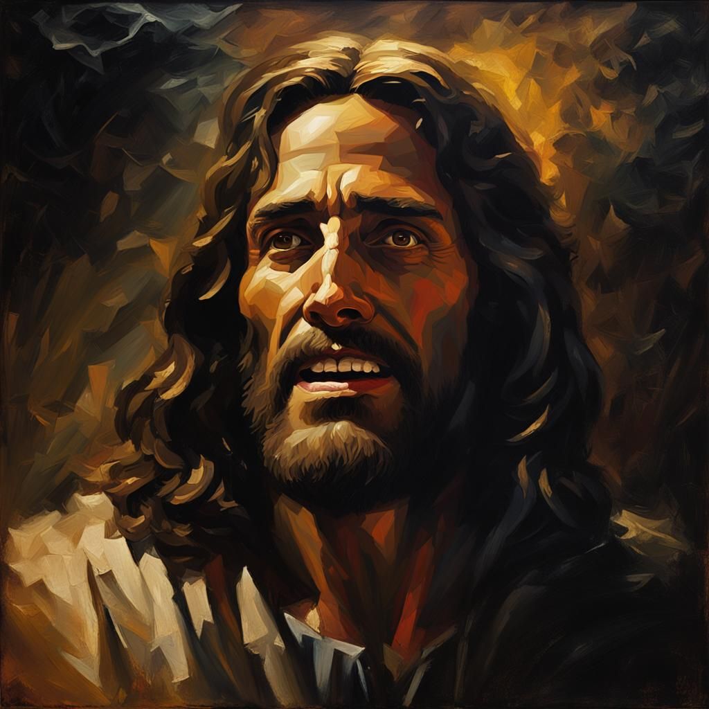 Sinister Jesus Portrait in Dutch Master Style