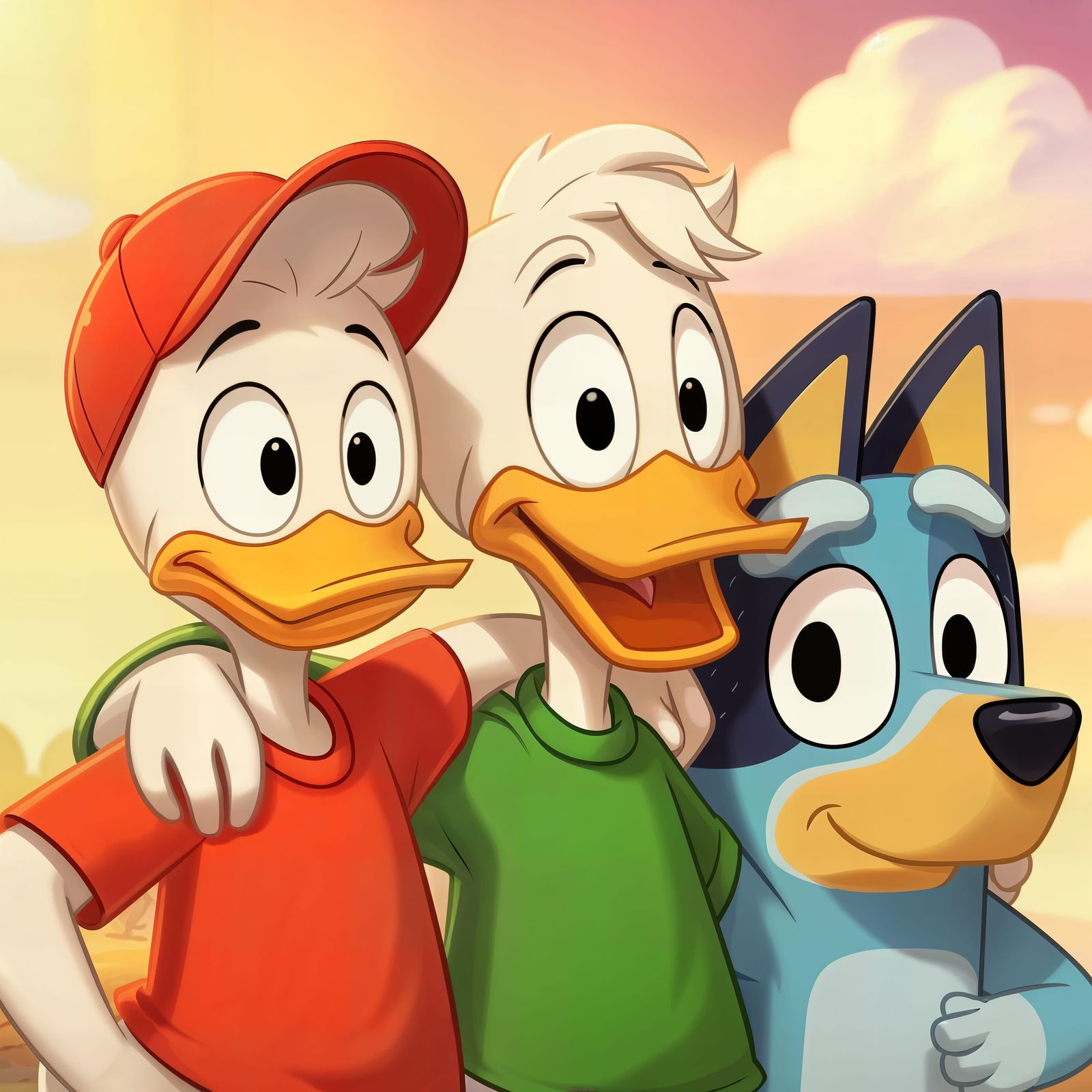 Whimsical Disney-Inspired Friends in Sunny Day