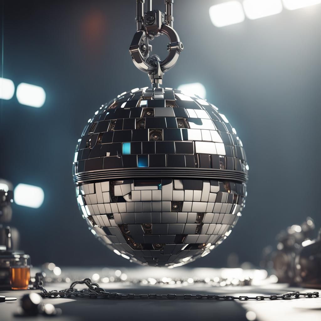 Disco Ball Blender Catastrophe in Sci-Fi Style