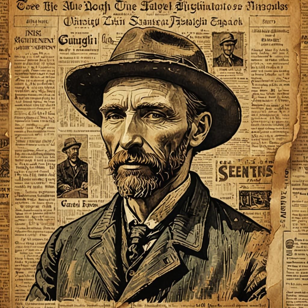 Vintage Newspaper Article in Sepia Tones