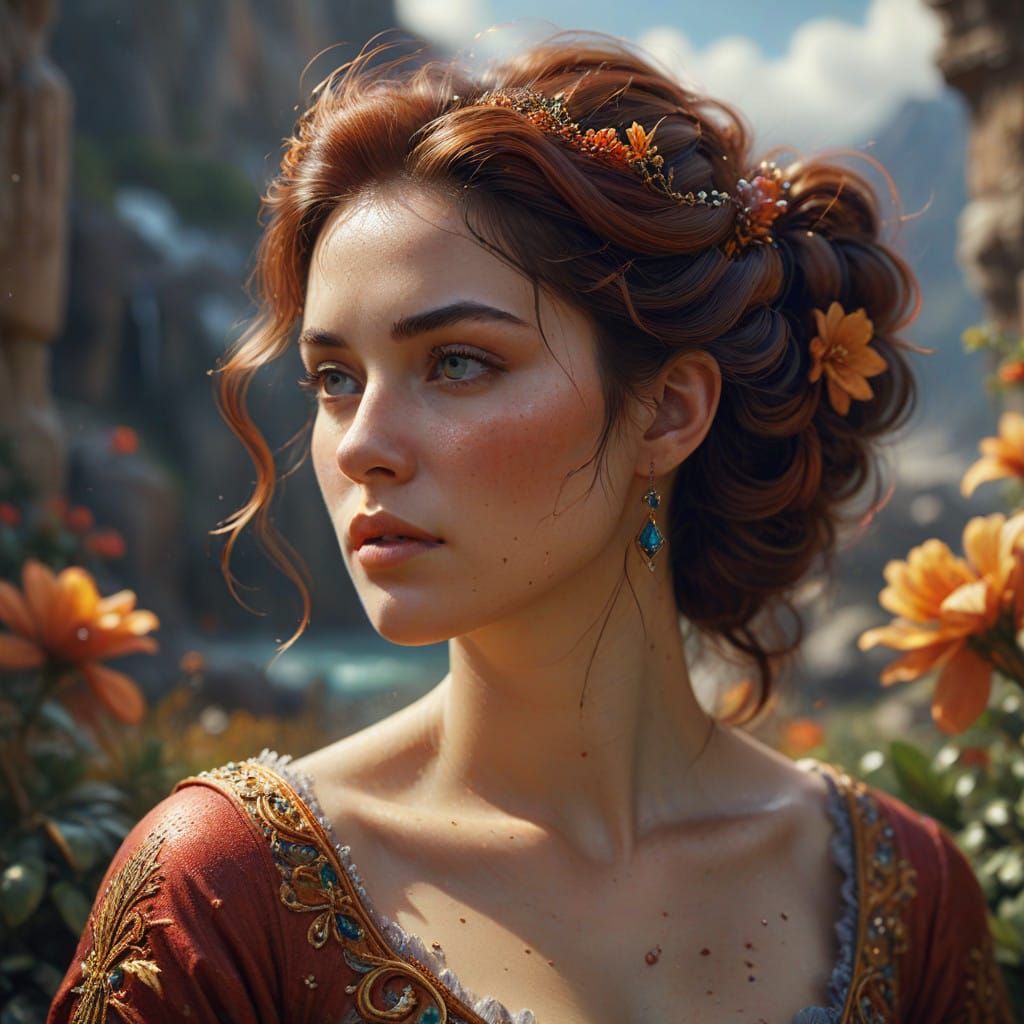 Ultra-Realistic Portrait in Soft, Ethereal Light with Intric...