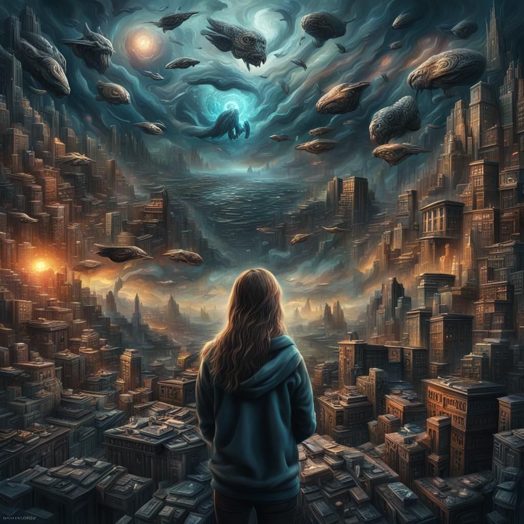 Woman's Inner Battle with Anxiety: Digital Matte Painting