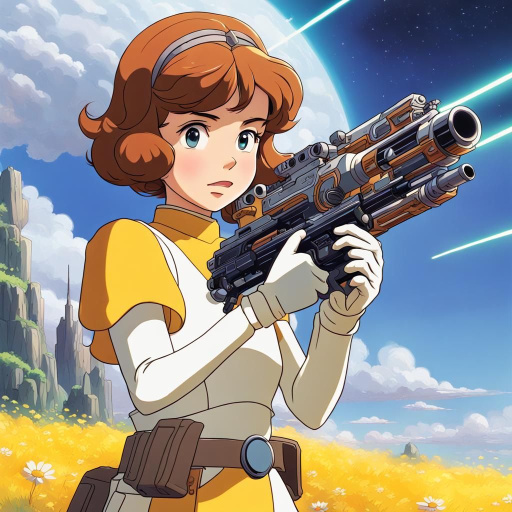Princess Daisy in Star Wars, Studio Ghibli Style