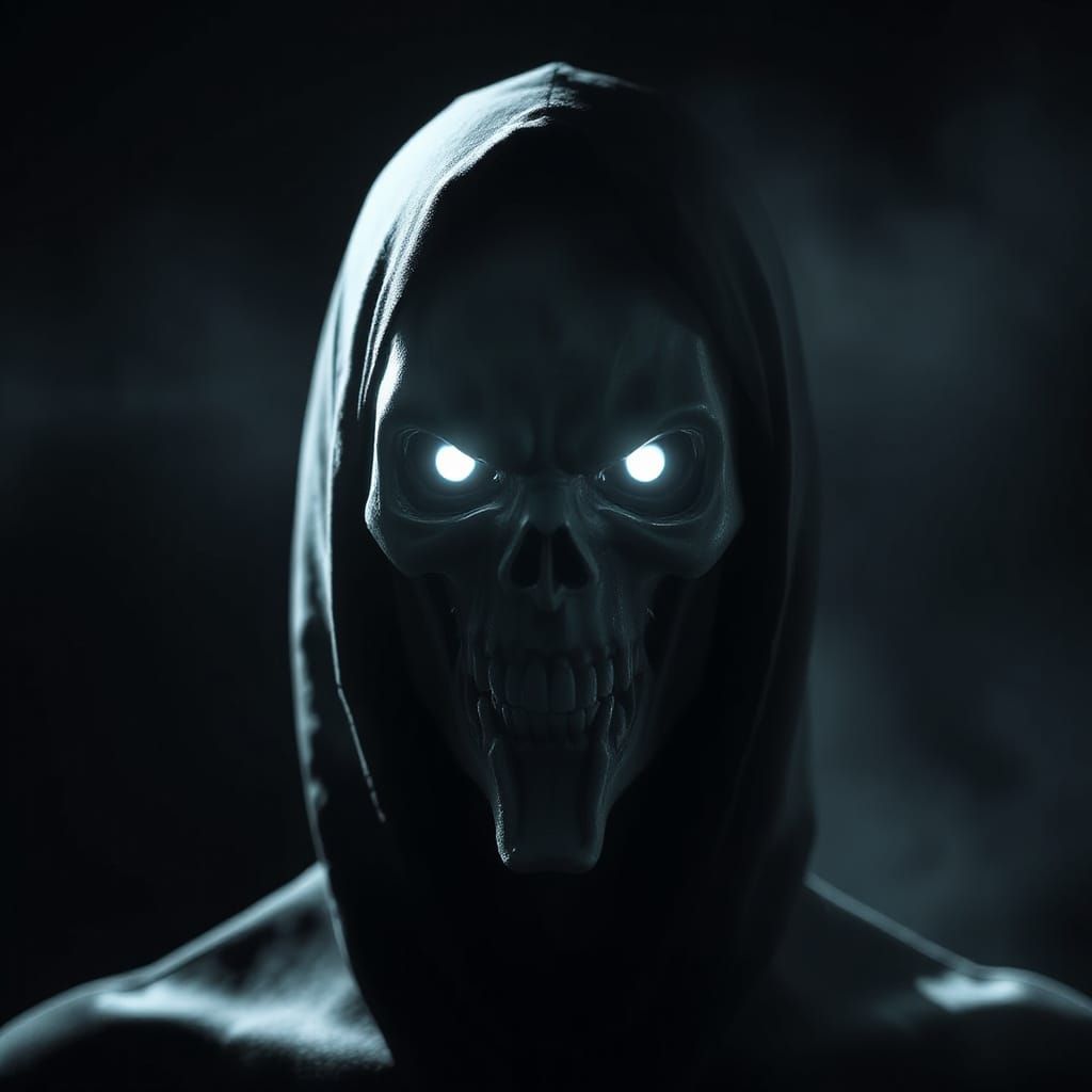 Ominous Shadow Figure in High-Contrast Horror Art