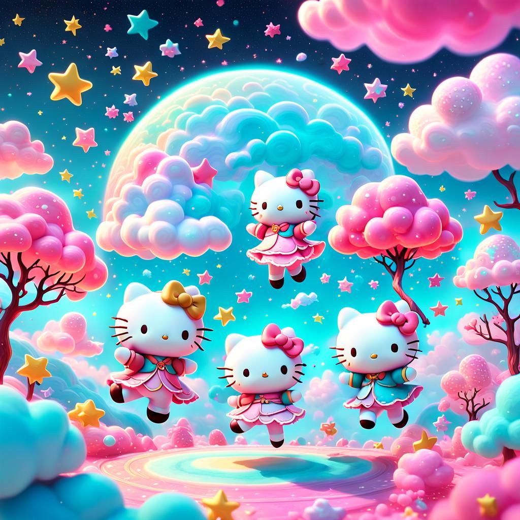 Sanrio Characters Dancing in 3D Digital Art
