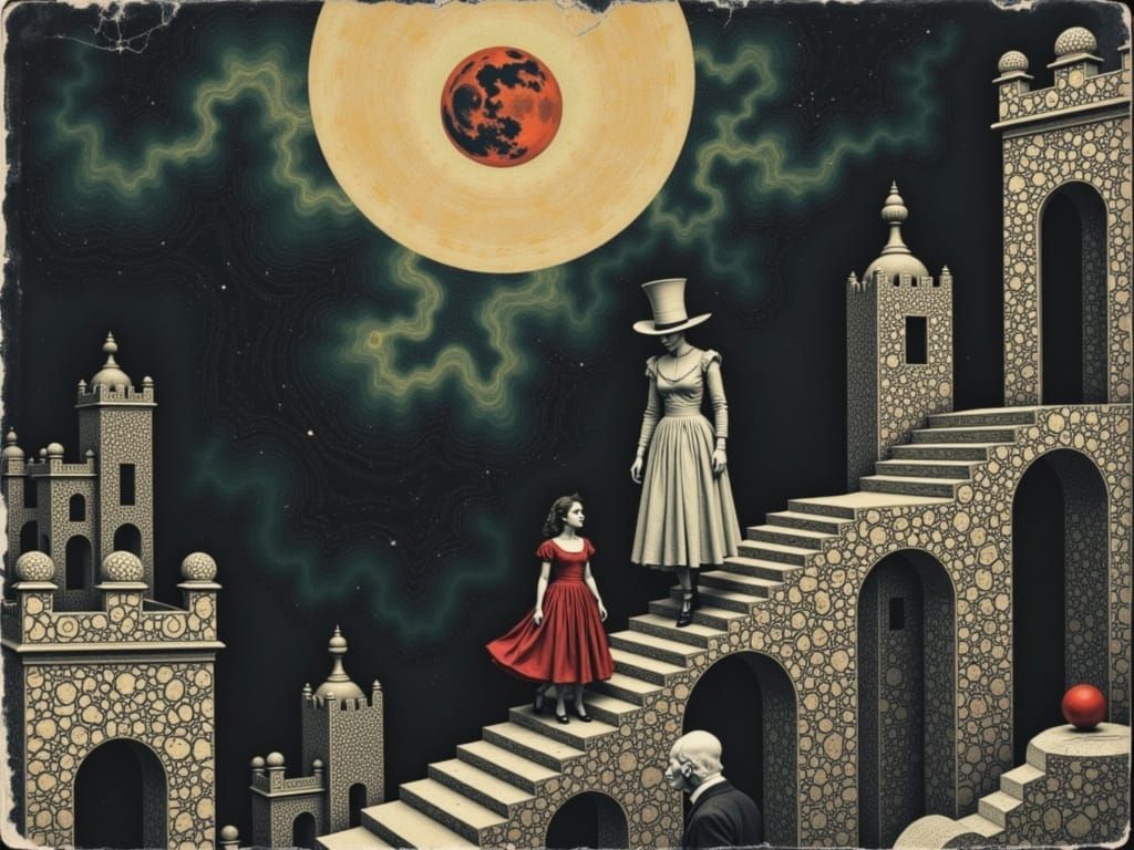 Queen of Hearts and Mad Hatter in Baroque Pop Art