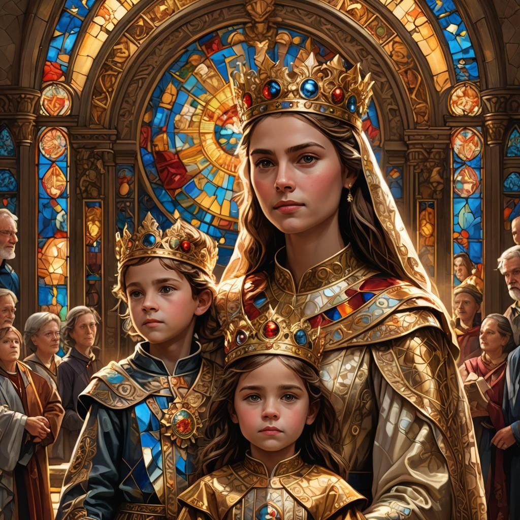 Child's Coronation as Stelar in Oil Painting Style