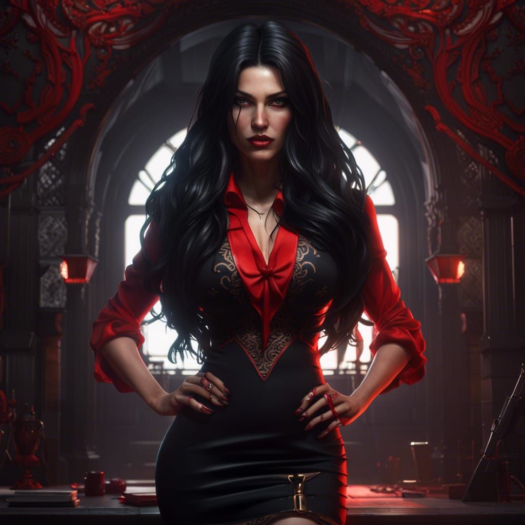 Fantasy Secretary in Dark Fantasy Style