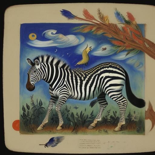Fantastic Zebra-like Pet in Surreal Style