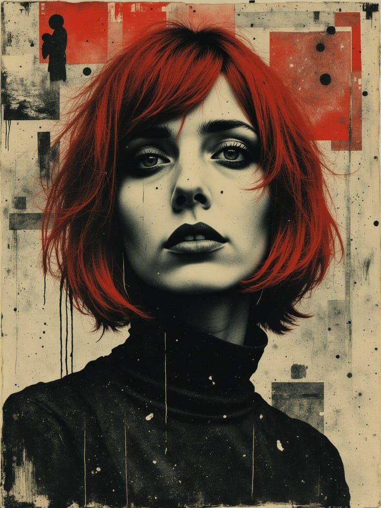 Ethereal Gothic Portrait in Moody Double Exposure