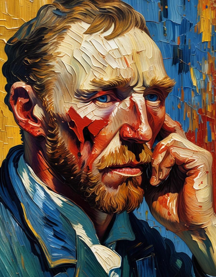 Post-Impressionist Portrait with Vivid Colors