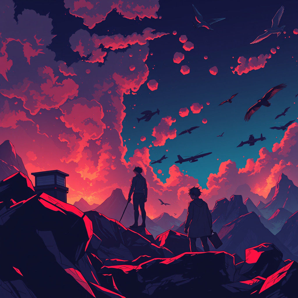 Dramatic Anime Scene in Studio Trigger Style