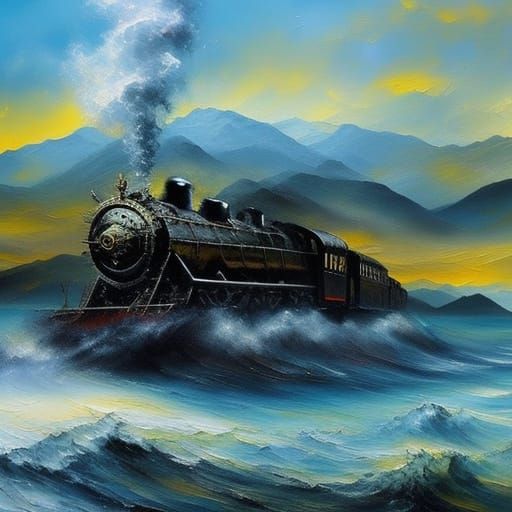 Hogwarts Express in Expressive Impasto Painting