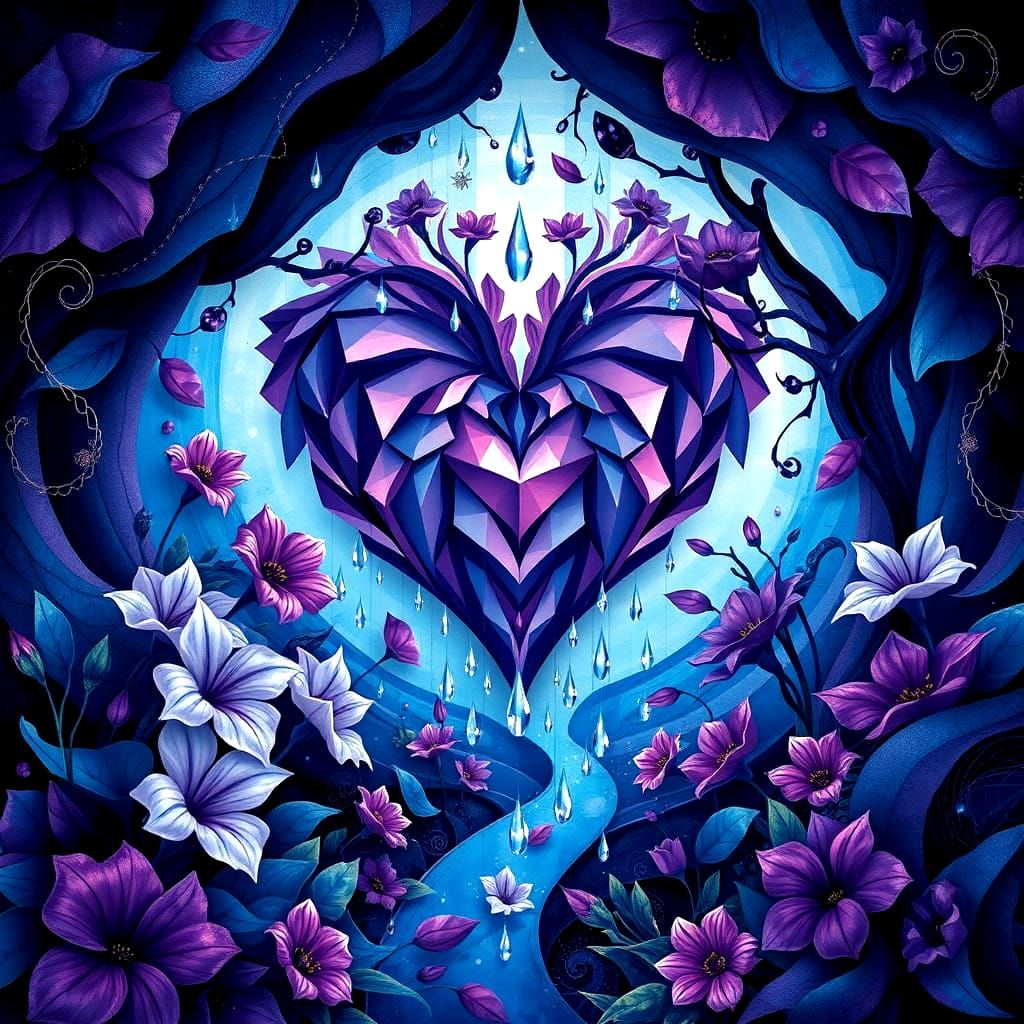 Flowers needs rain - tränendes Herz - Wasser ist ein weibliches Element