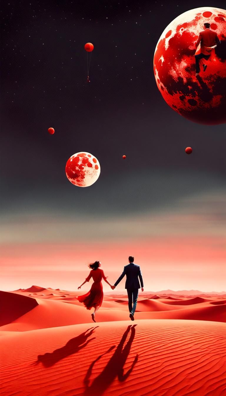 Couple on Desert Moon, Frank Moth Style