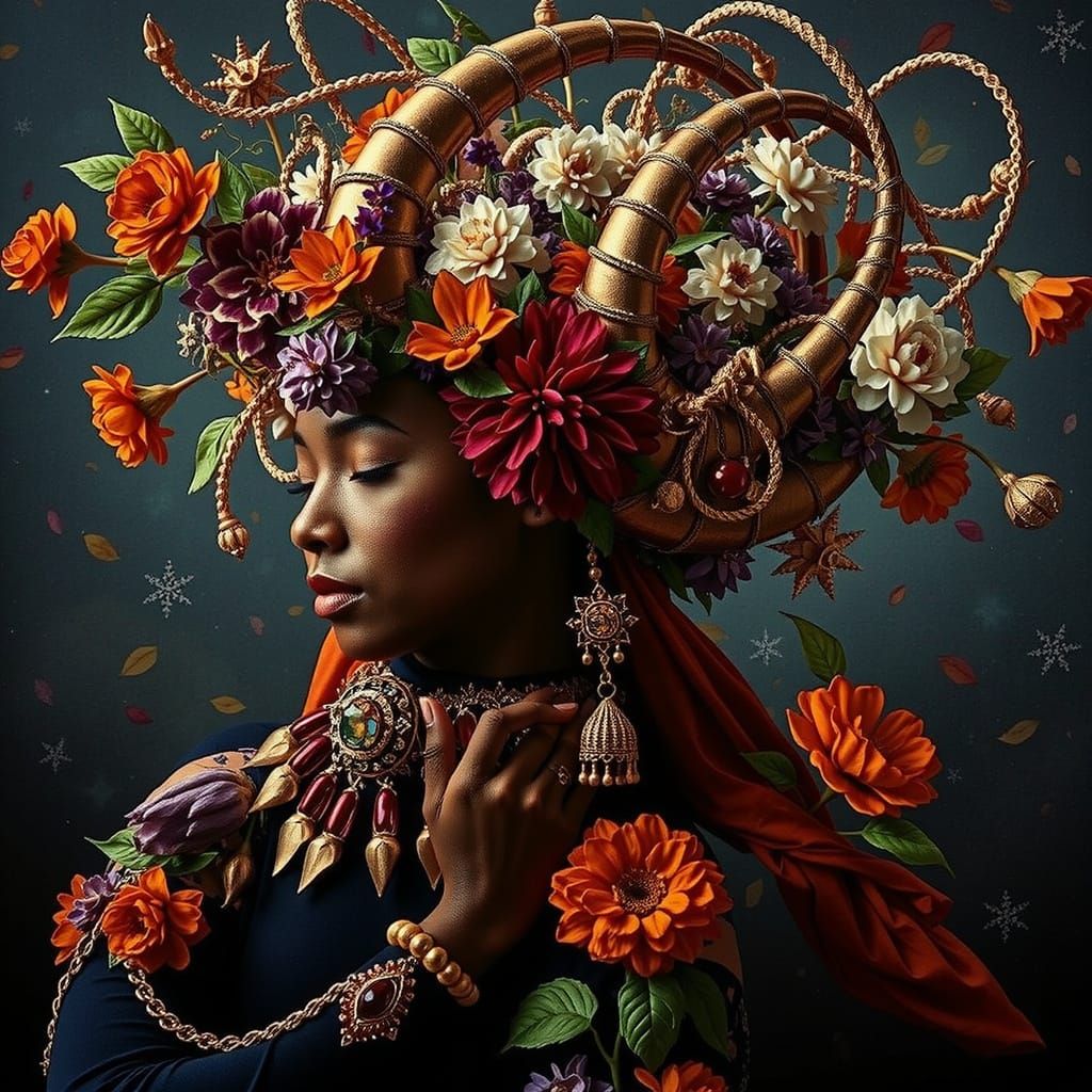 Psychedelic Garden Dreamscape with Cosmic Mystery