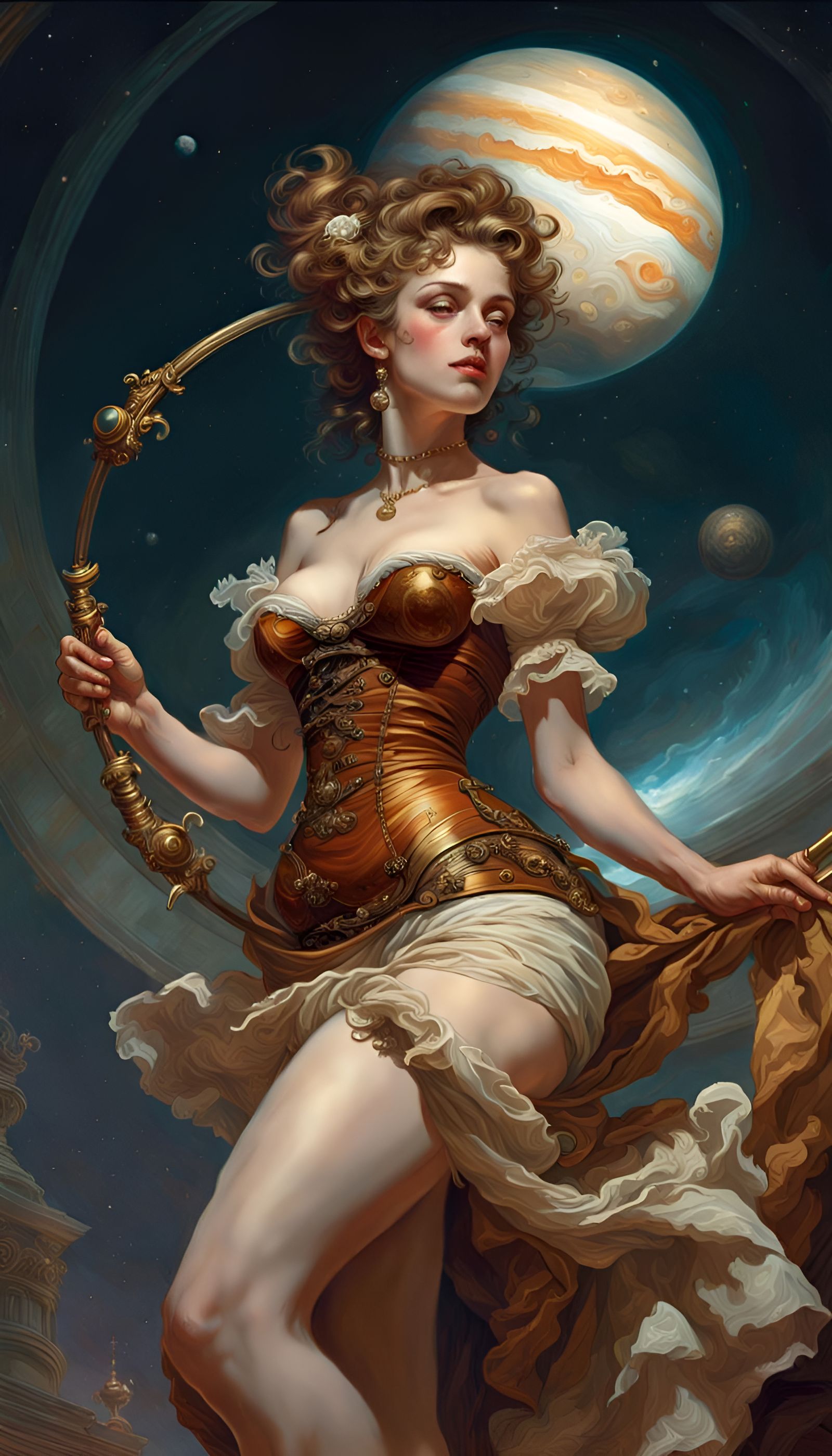 Intricate Rococo Scene of Jupiter Off-gassing