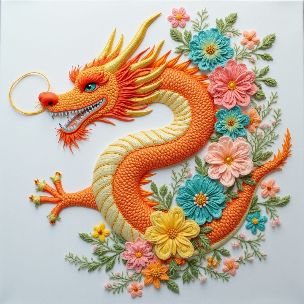 Embroidered Chinese dragon