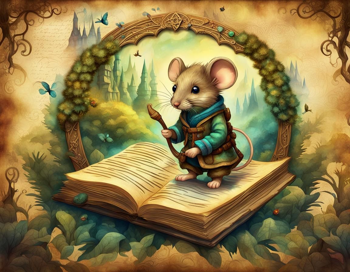 Enchanted Forest Mouse Adventure in Beatrix Potter Style