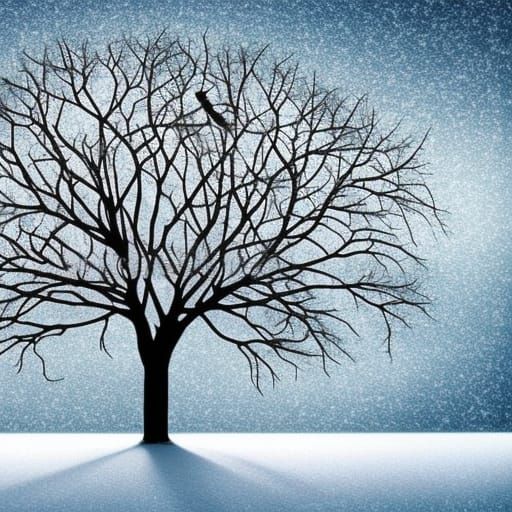 Winter and Spring Trees: Storybook Illustration