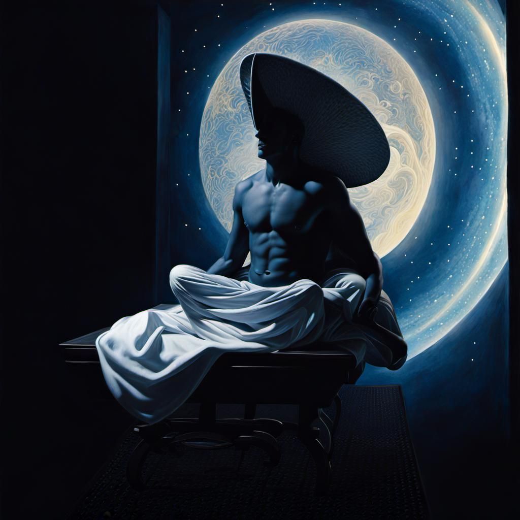 Cosmic Skull Dreamscape in Surrealist Style