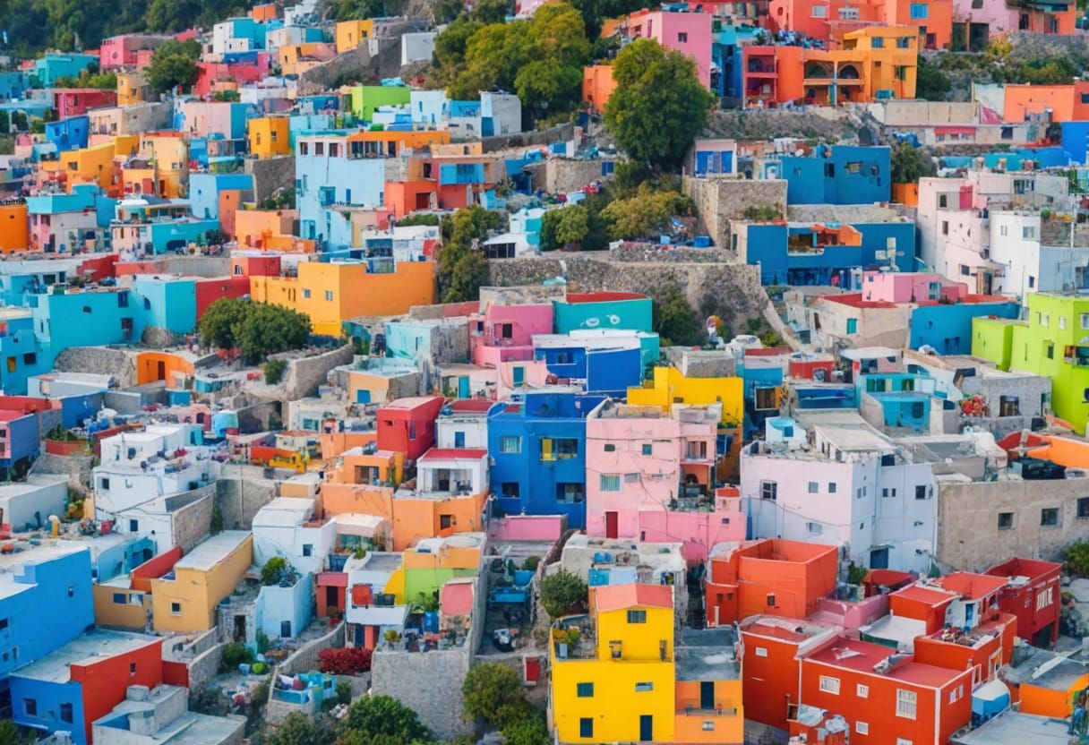 colorful houses Mexico