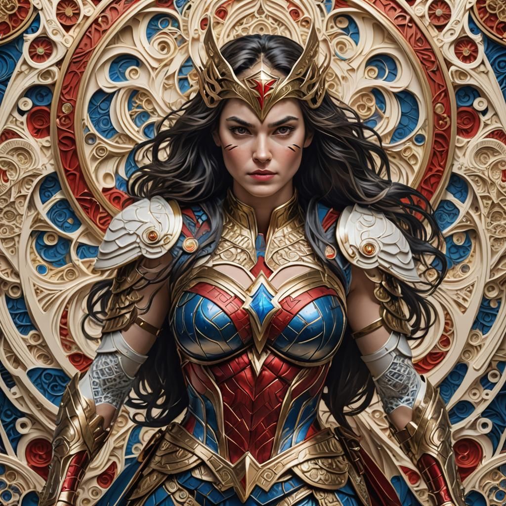 Wonder Woman in Intricate Amazon Warrior Armor