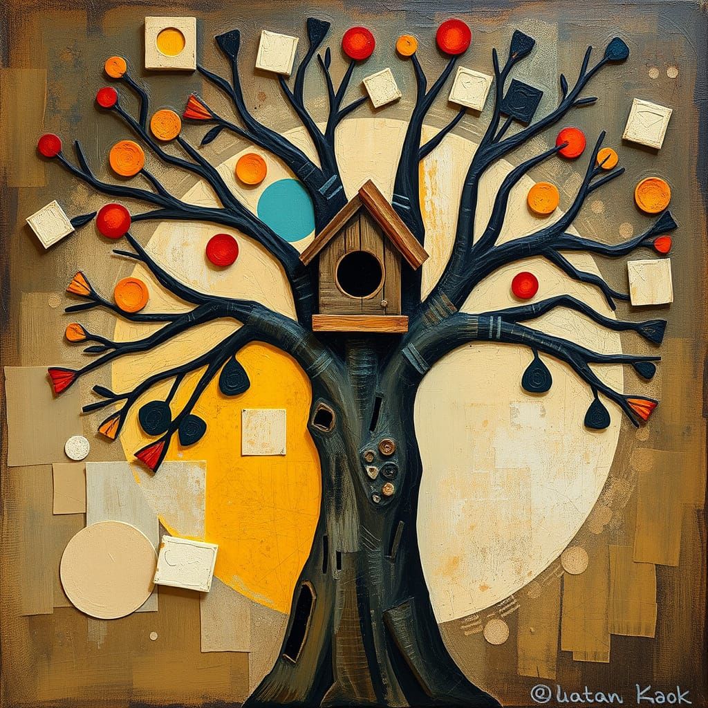 Cubist Birdhouse in Picasso Style