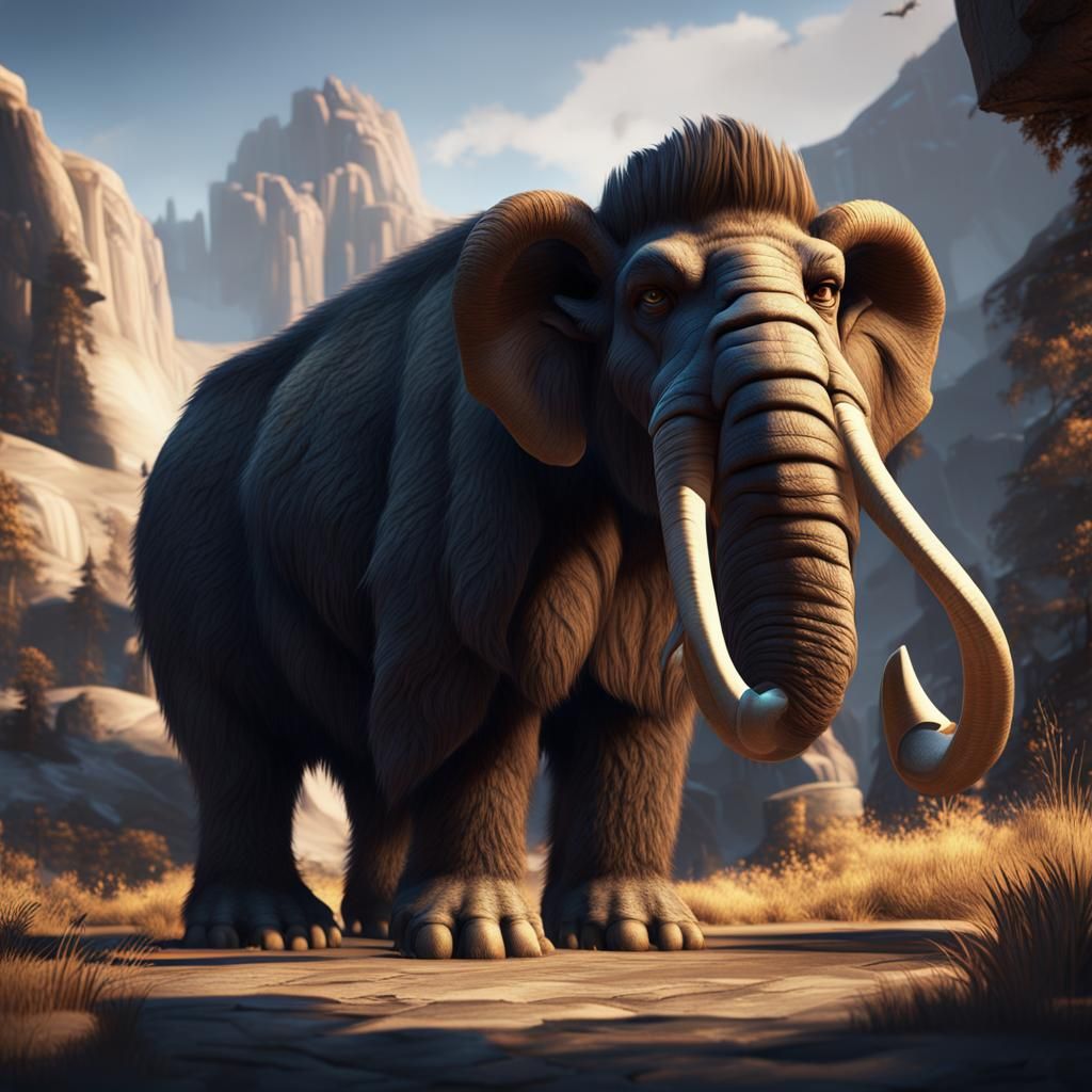 3D Mammoth Rendering with Deep Shading