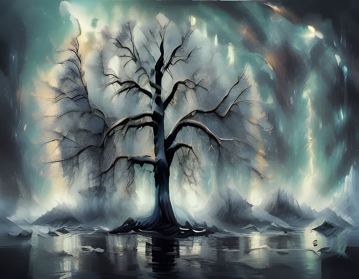 Winter Angel at Dawn, Contemplative Poetic Scene