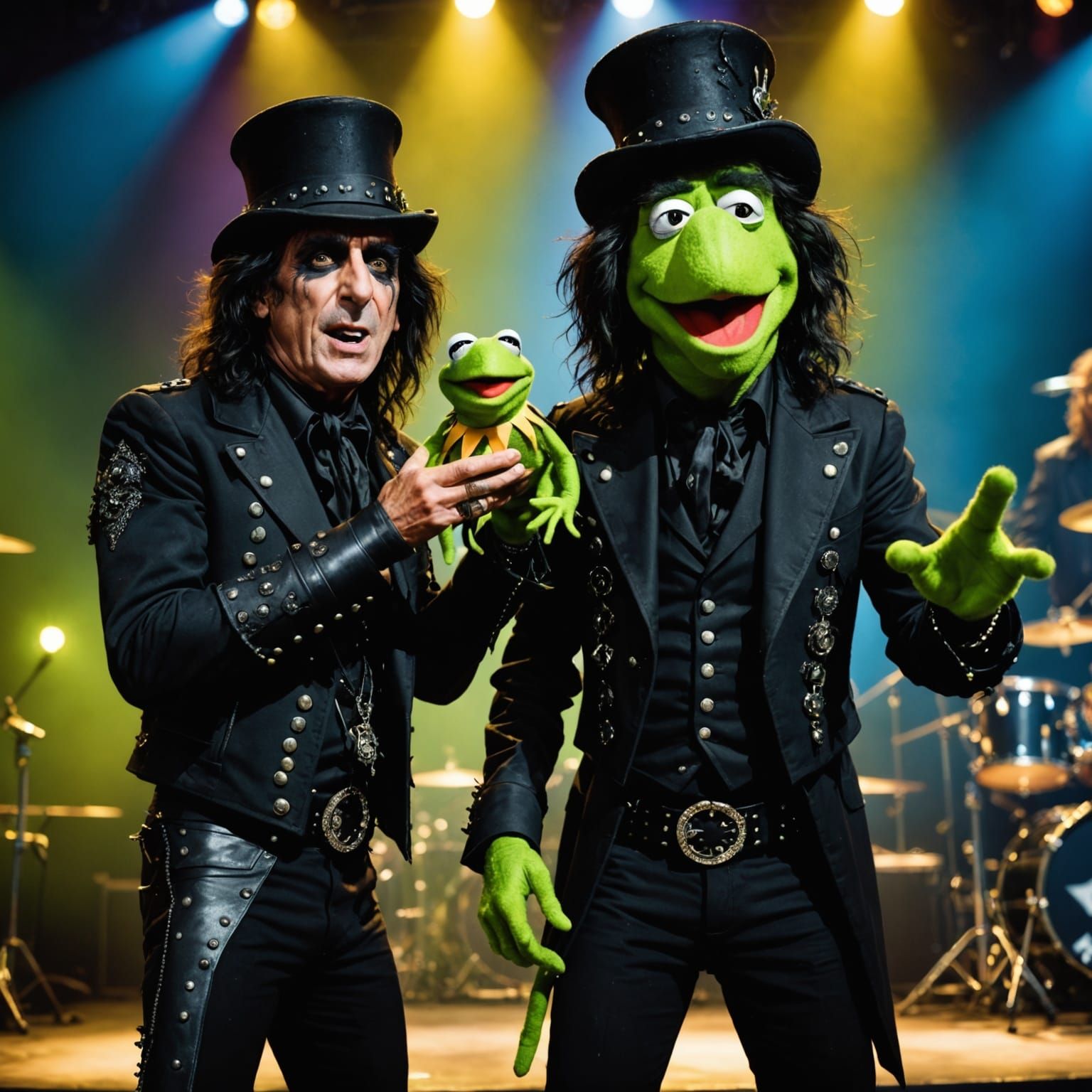 Alice Cooper and Kermit Duet on Stage