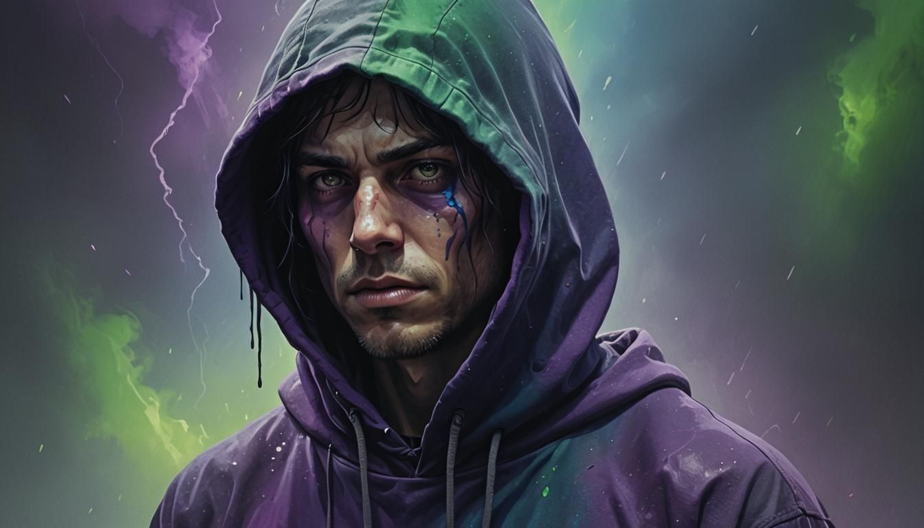 Ominous Figure in Vibrant Fantasy Splash Art