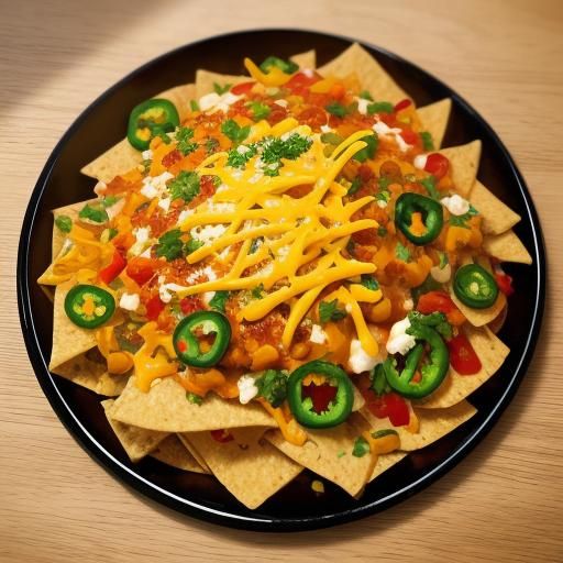 Colorful Nachos Setup in Warm Golden Hour Lighting