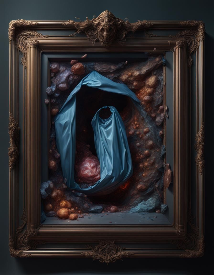 Trash Bag Art Frame: Detailed Matte Painting