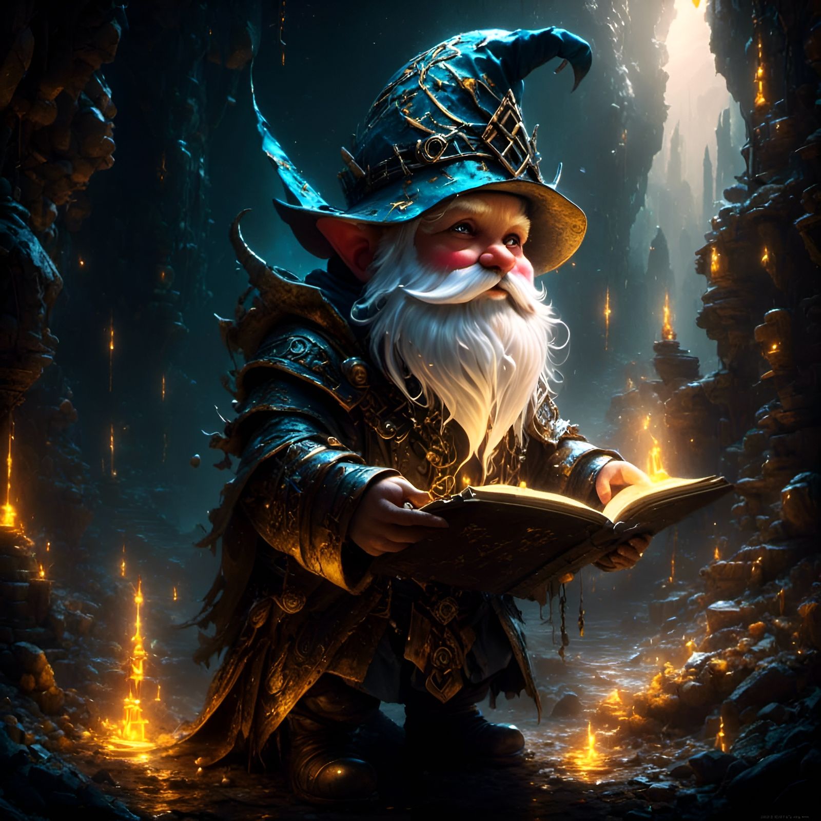 Glowing Runic Rococo Gnome Face