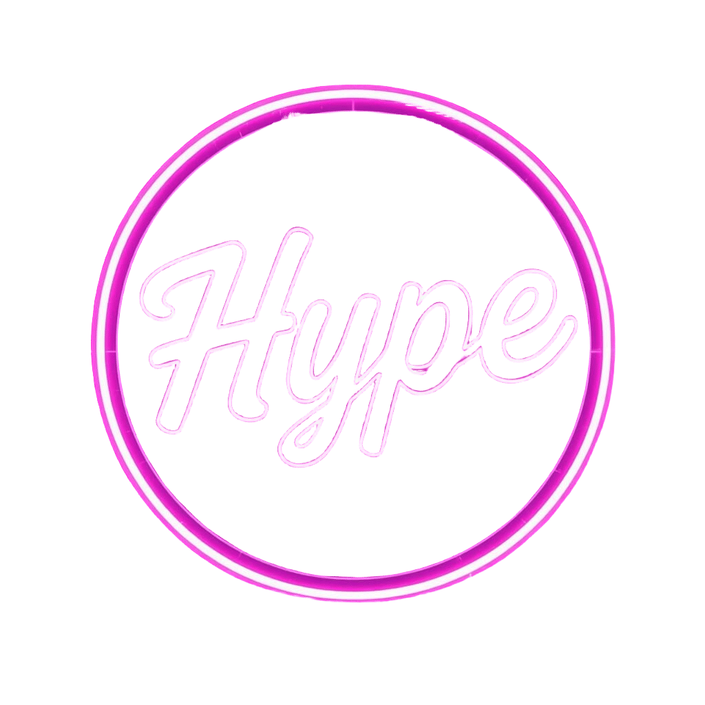 Neon Hype Emote in Synthwave Style