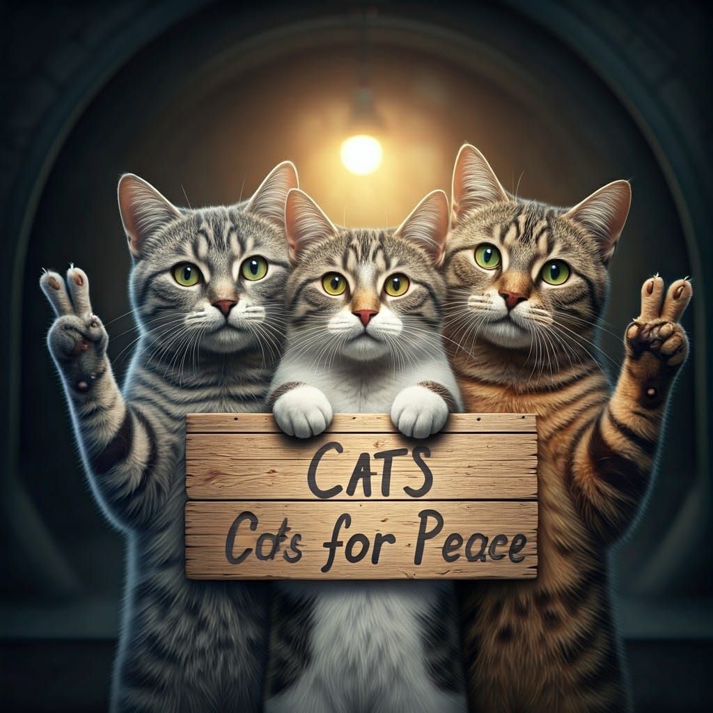 Cats for Peace: A Hyperrealistic Image