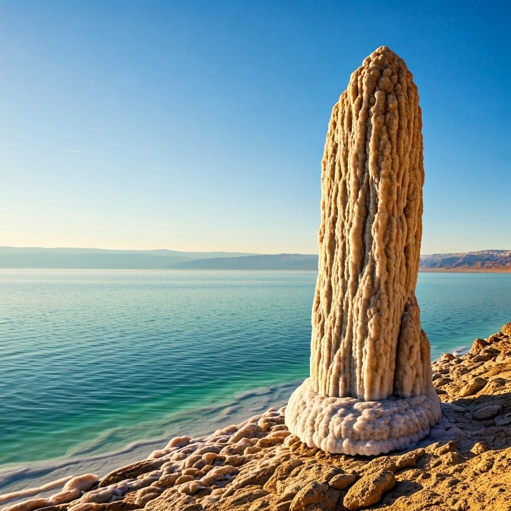 Salt Column Overlooking the Dead Sea: Atmospheric Landscape