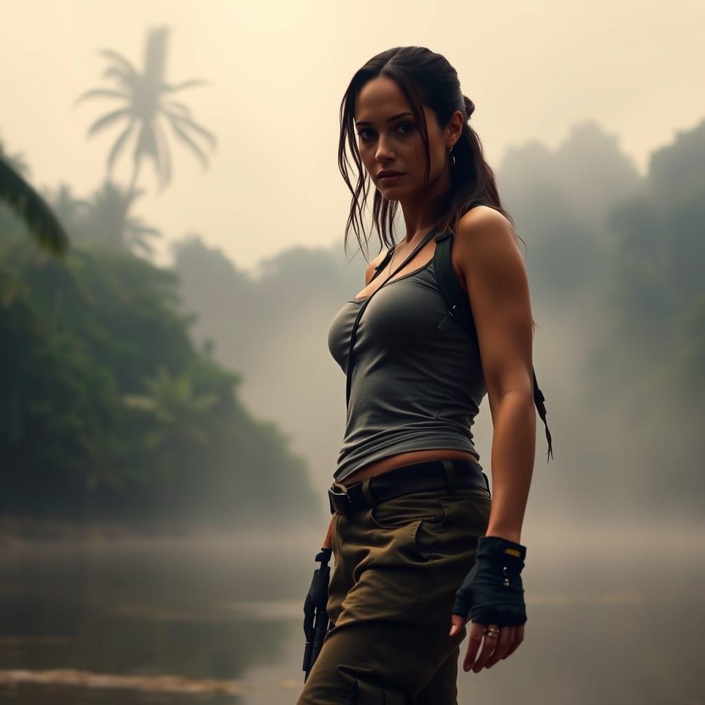 Lara Croft Discovers Stargate on Amazonian Beach