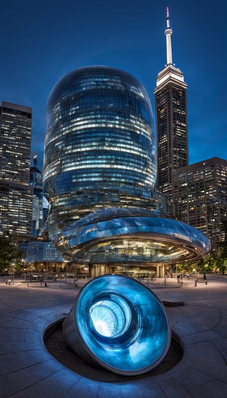 Glowing Wormhole Opens in Front of Toronto City Hall