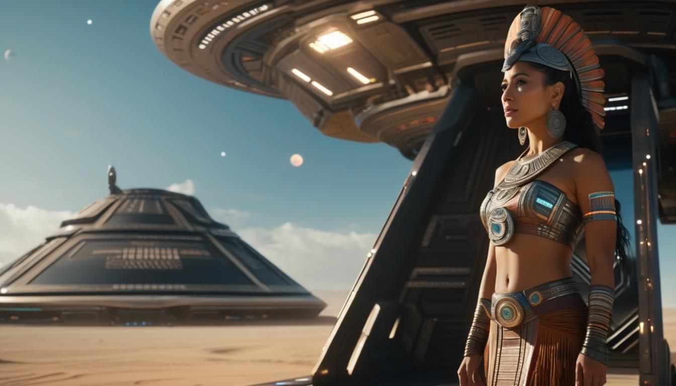 Mayan Woman in Sci-Fi Setting