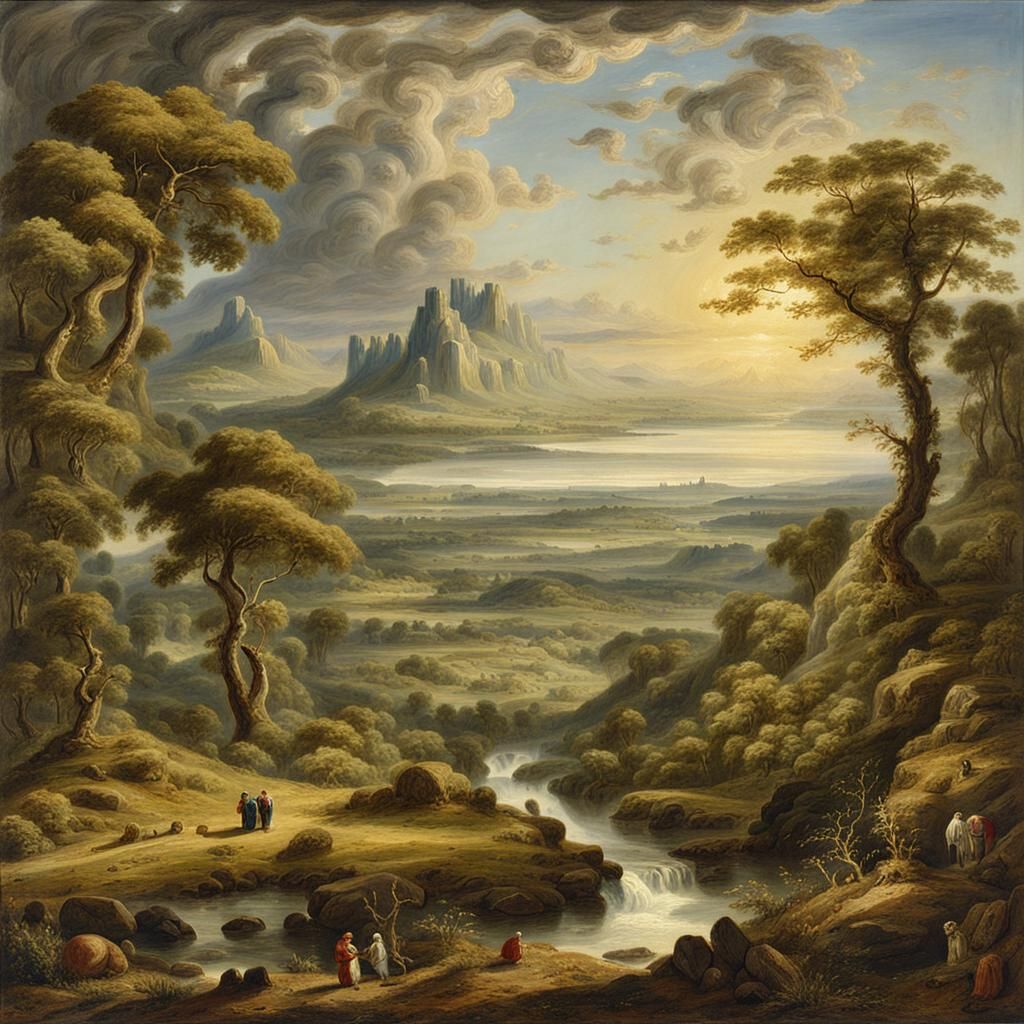 Romantic Fantasy Landscape Inspired by John Linnell