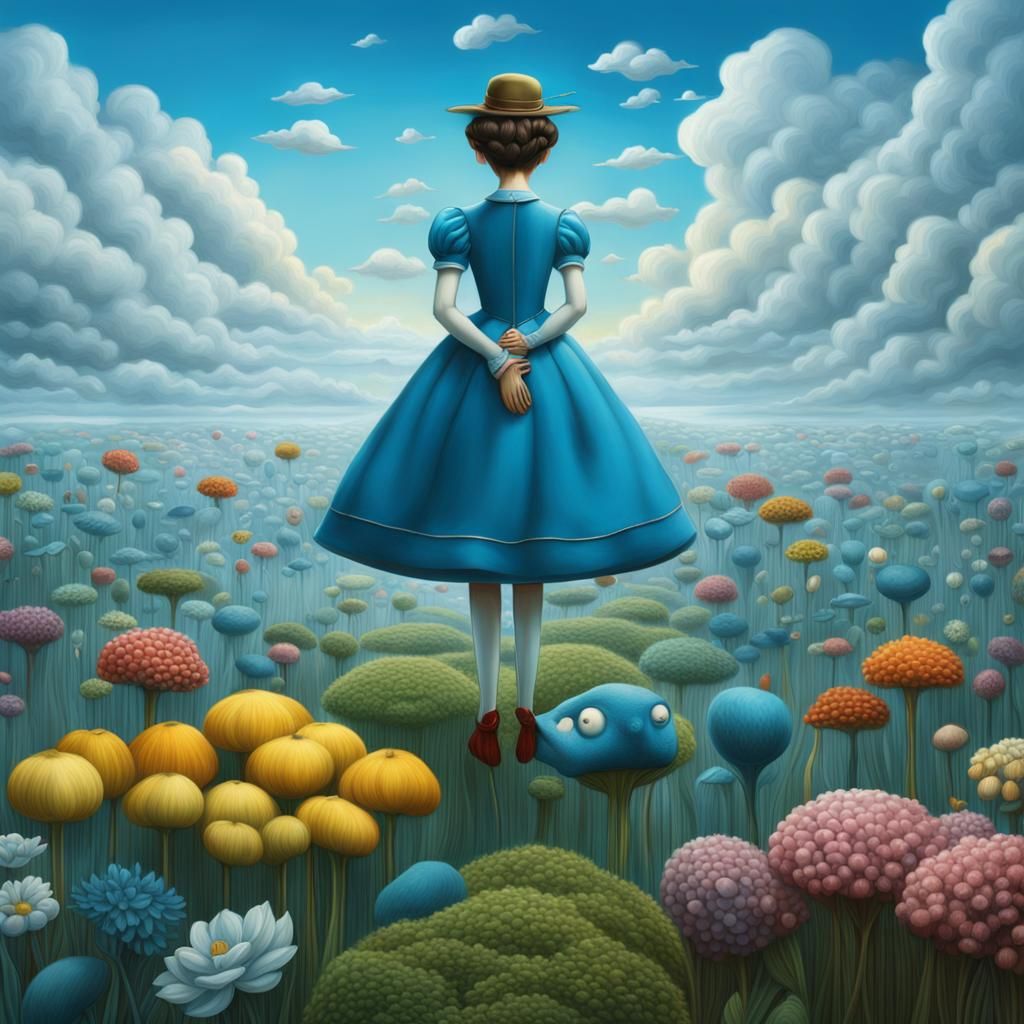 Surreal Dreamlike Scene in Hyperrealist Style