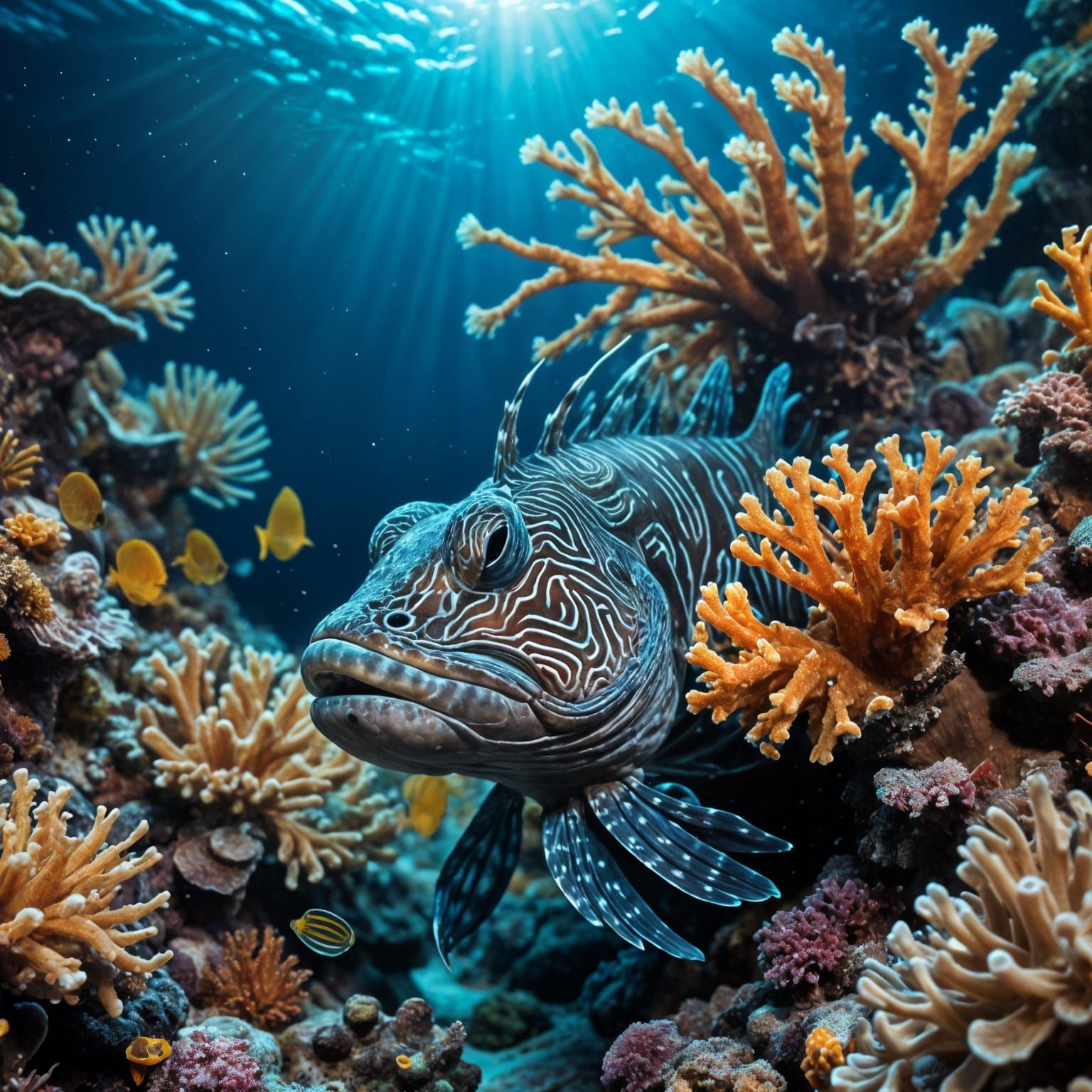 Terrifying Fantasy Eel in Deep Sea Darkness