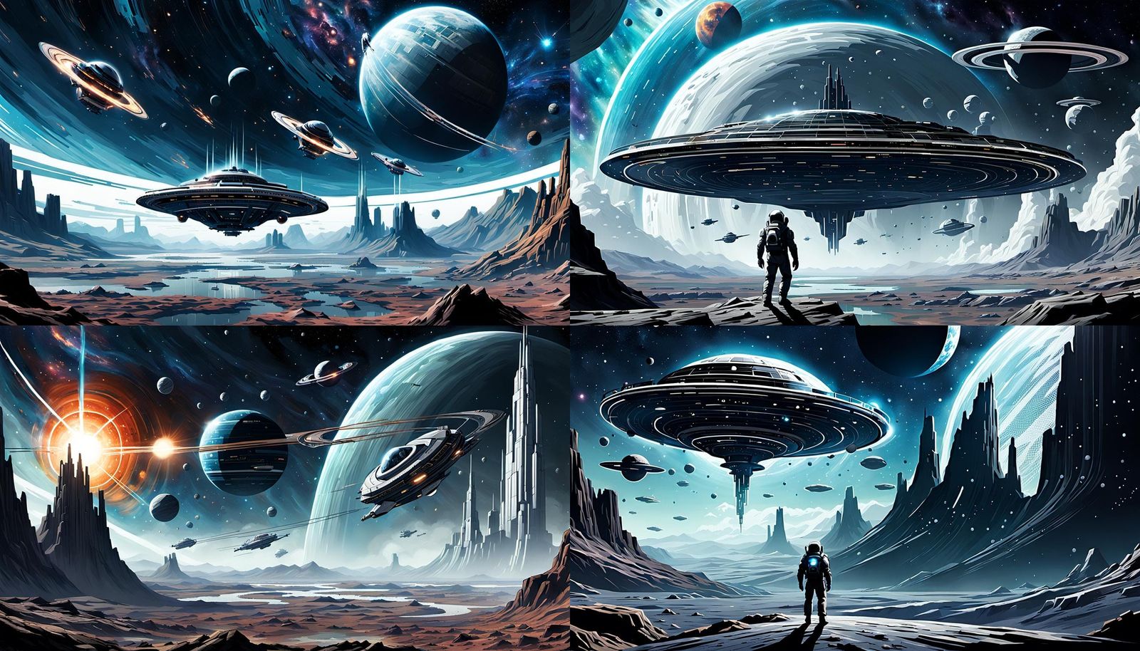 Sci-Fi Splash Art of Interstellar Travels